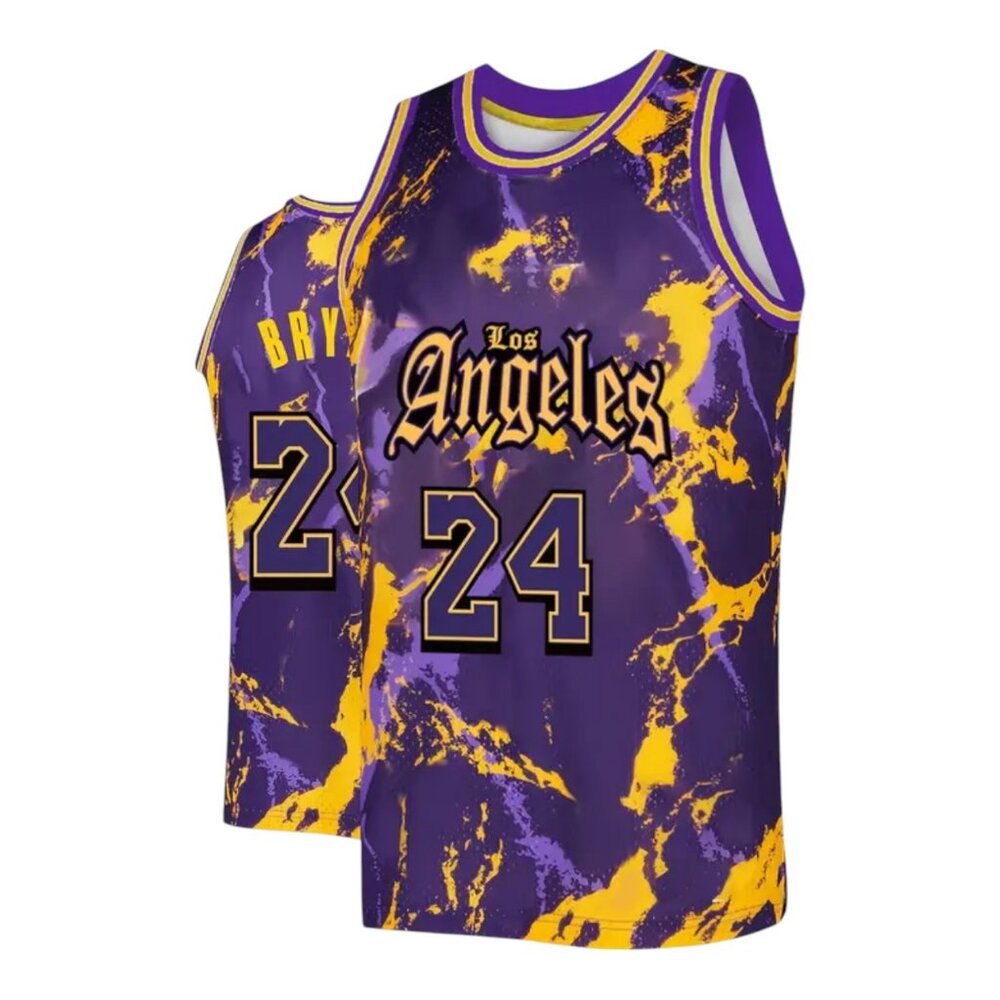 Los Angeles Lakers Kobe Bryant #24 Stitched Basketball Jersey Purple